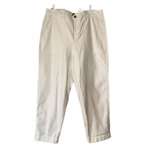 J Crew Factory Women's 14‎ Ivory Crop Pants 100% Cotton
